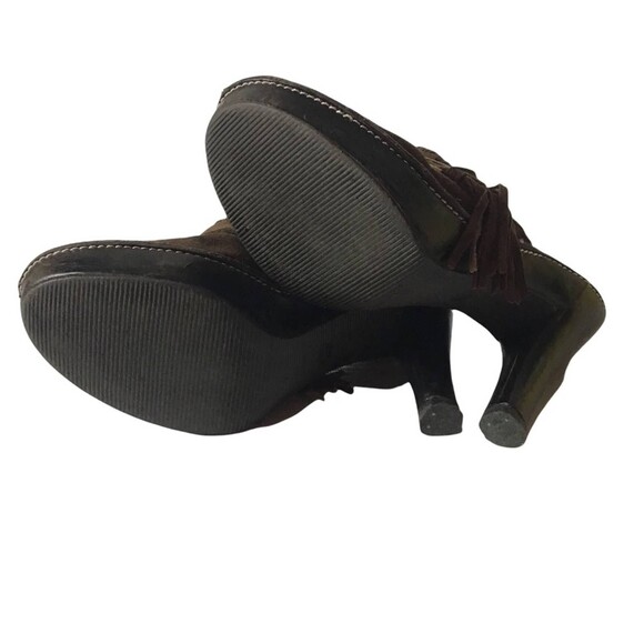 Coach Katryna Brown Suede Fringe Mule Clog Heels Boho Buckle Slip On 7B - Picture 9 of 9